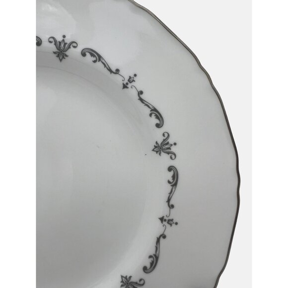 Royal Worcester Silver Chantilly 4 Salad Plates Fine Bone China Platinum Trim - Picture 4 of 6